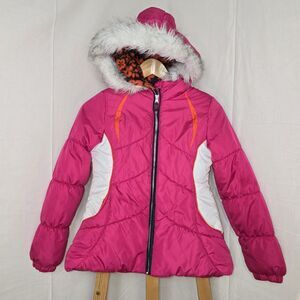 London Fog Winter Jacket Pink Full Zip Coat Girls Size Medium 10/12